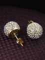thumb Shining 18K Gold Plated Ball Shaped Zircon Two Pieces Jewelry Set 2