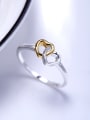 thumb Double Color 925 Silver Heart Shaped Ring 3