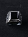 thumb Retro style Square Resin Sliver Plated Ring 2