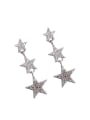 thumb Fashion Tiny Zircon-studded Stars Silver Stud Earrings 0