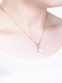 thumb Simple Shiny Zirconias Freshwater Pearl 925 Silver Pendant 1