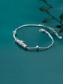 thumb 925 Sterling Silver With Platinum Plated Simplistic Transfer beads  Chain Bracelets 0