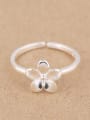 thumb Simple Flower Silver Opening Midi Ring 0