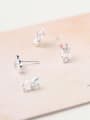 thumb Rabbit Stud Pink Blue Glue Zircon Stud Earrings 2