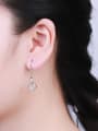 thumb Elegant Opal Stone Drop Earrings 1