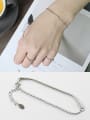 thumb Sterling Silver personality snake chain  asymmetrical Bracelet 2