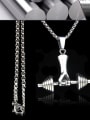 thumb Stainless Steel With Personality dumbbell Necklaces 2