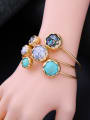 thumb Round Artificial Stones Alloy Bangle 1