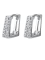 thumb 925 Sterling Silver With Cubic Zirconia  Simplistic Geometric Clip On Earrings 3