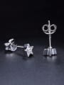 thumb Shiny Stone-studded Little Star 925 Silver Stud Earrings 1