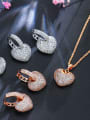 thumb Luxury Shine High-Quality Zircon heart love  Necklace Earrings 2 Piece jewelry set 0