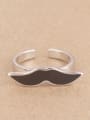 thumb Personalized Black Mustache Opening Ring 0