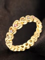 thumb Exquisite 18K Gold Heart Shaped Crystal Ring 1