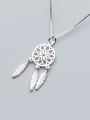 thumb S925 Silver Necklace Pendant female wind fashion personality girl catcher pendant temperament chain D4287 0