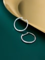 thumb 925 Sterling Silver With Gold Plated Simplistic Round Hoop Earrings 1