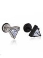 thumb Stainless Steel With Black Gun Plated Fashion Triangle Stud Earrings 0
