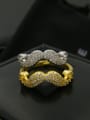 thumb Mustache Shaped Copper Statement Ring 1