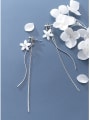 thumb 925 Sterling Silver With  Acrylic Fashion Flower Threader Earrings 0