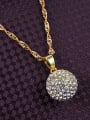 thumb Exquisite Ball Shaped Zircon 18K Gold Plated Copper Necklace 1