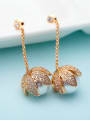 thumb Copper With Imitation Pearl Trendy Leaf Party Chandelier Earrings 1