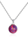 thumb 925 Sterling Silver With multicolor opal simple  Ball Necklaces 0