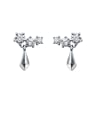 thumb 925 Sterling Silver With Cubic Zirconia Classic Water Drop Drop Earrings 0