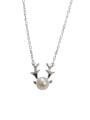 thumb Pure Silver Natural Freshwater Pearl Christmas antlers Necklace 3