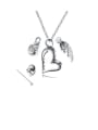 thumb Titanium With White Gold Plated Personality Heart Necklaces 0