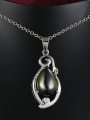 thumb All-match Platinum Plated Green Opal Necklace 1