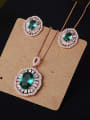 thumb Copper With Glass stone Classic Oval 2 Piece Jewelry Set 3