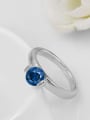 thumb Fashionable Blue Swiss Zircon Geometric Shaped Ring 2