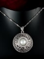 thumb Couples Hollow Design Round Artificial Pearl Necklace 1