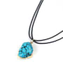 thumb Natural Blue Stone Double Rope Necklace 2
