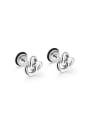 thumb Tiny Knot Flower Titanium Stud Earrings 0