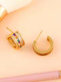 thumb Copper With Cubic Zirconia Classic Geometric Stud Earrings 1