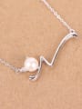 thumb Simple Freshwater Pearl Silver Necklace 1