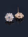 thumb Exquisite Zircon Champagne Gold Plated Anti allergy  Cluster earring 1