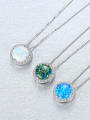 thumb Sterling Silver multicolored round opal  Necklace 2