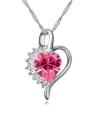 thumb Fashion Heart austrian Crystals Pendant Alloy Necklace 2