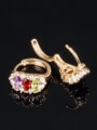 thumb Fashion Marquise Zircon Champagne Gold Plated Earrings 2