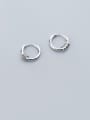 thumb 925 Sterling Silver With Platinum Plated Simplistic Round Clip On Earrings 0