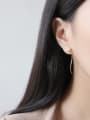 thumb Sterling silver  simple S type imitation pearl  ear wire 1