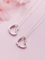 thumb 925 Sterling Silver With Silver Plated Simplistic Heart Necklaces 0