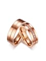 thumb Couples Exquisite Rose Gold Plated AAA Zircon Ring 0