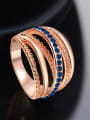 thumb Fashion Multi-layer Rose Gold Plated Rhinestones Ring 1