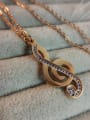 thumb Fashion Style Titanium Steel Rose Gold Note Necklace 4
