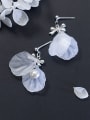 thumb Pure silver white flower petal bow tie Earrings 2
