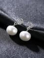 thumb Pure Silver Natural Freshwater Pearl Stud Earrings 3