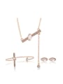 thumb Alloy Imitation-gold Plated Simple style Artificial Stones Three Pieces Jewelry Set 0