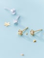 thumb 925 Sterling Silver With 18k Gold Plated Cute Flower MINI Stud Earrings 2